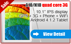 10 inch GPS Android Tablet Phone Sanei N10 quad core 3G edition