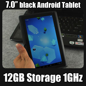 7.0 inch Android 4 Tablet Computer classical Black edition 12GB