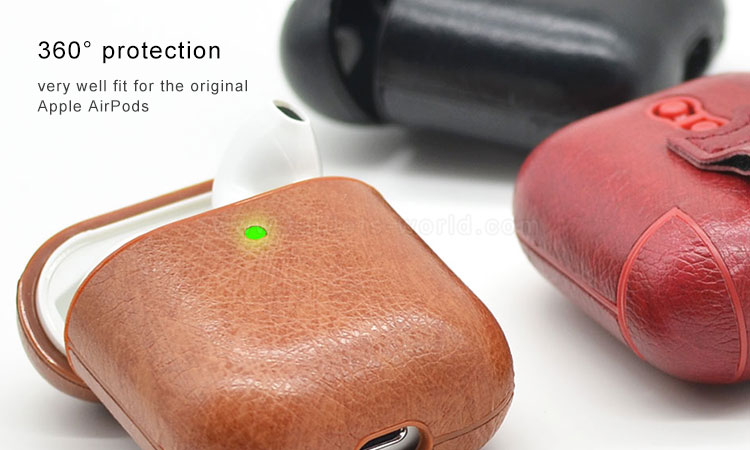 360 Protection Leather Case Cover for AirPods 2 and AirPods 1