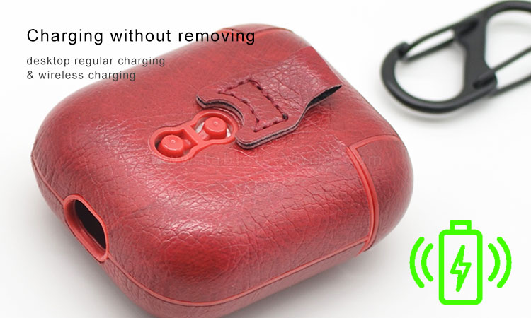 Leather AirPods Case Supports Desktop and Wireless Charging with Removing