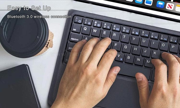 B81 bluetooth keyboard with touchpad is easy to set up and use
