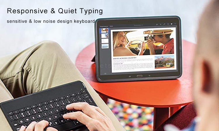 Reponsive and quiet typing design ultrathin Touchpad Bluetooth Keyboard