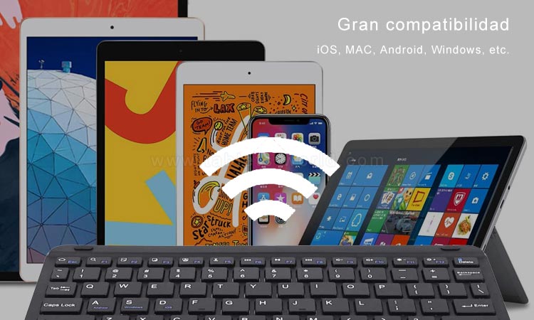El teclado inalámbrico B81 es compatible con iPad, IOS, MAC, Android, Sistemas Windows, etc. 