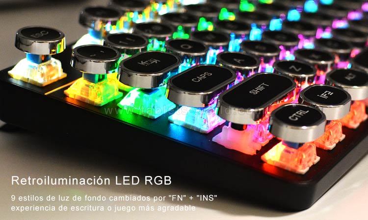 El teclado para juegos G87 admite 9 retroiluminación LED RGB