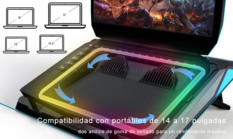 La almohadilla de enfriamiento IETS GT300 es compatible con computadoras portátiles para juegos de 14 a 17 pulgadas