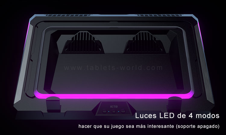 La almohadilla de enfriamiento para computadora portátil IETS GT300 admite 4 temas de luces LED diferentes