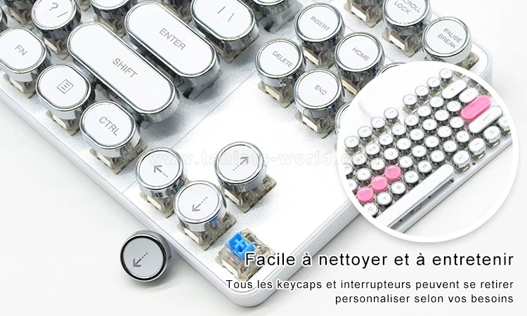 Ce vrai clavier mécanique est facile à nettoyer et à entretenir