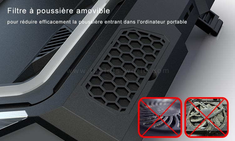 Le filtre à poussière dans le refroidisseur GT300 peut mieux protéger votre ordinateur portable de jeu
