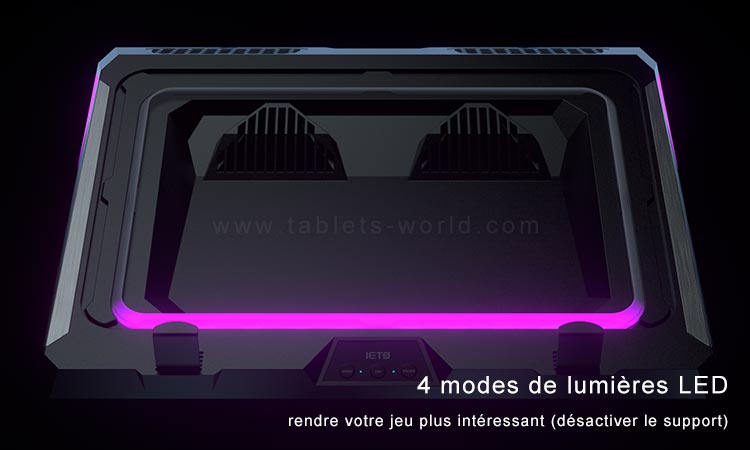 Le coussin de refroidissement pour ordinateur portable IETS GT300 prend en charge 4 thèmes de lumières LED différents
