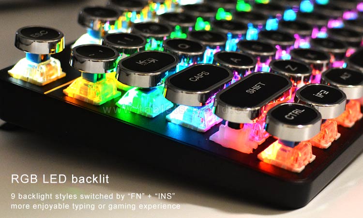 G87 Gaming Keyboard supports 9 RGB LED backlit