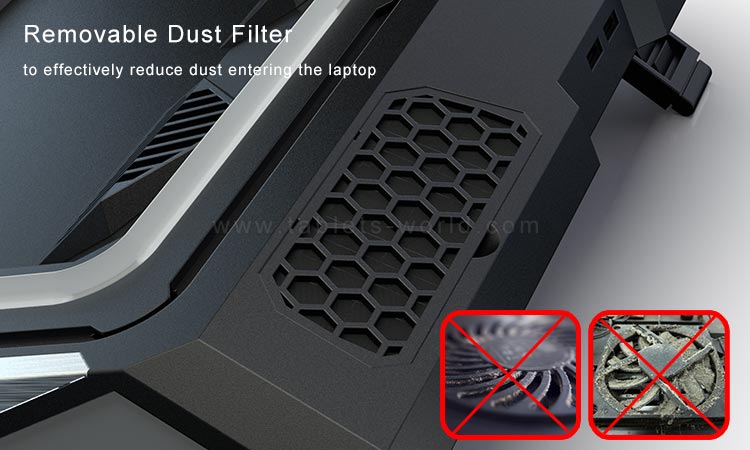 The dust filter in the GT300 cooler can protect your gaming laptop better