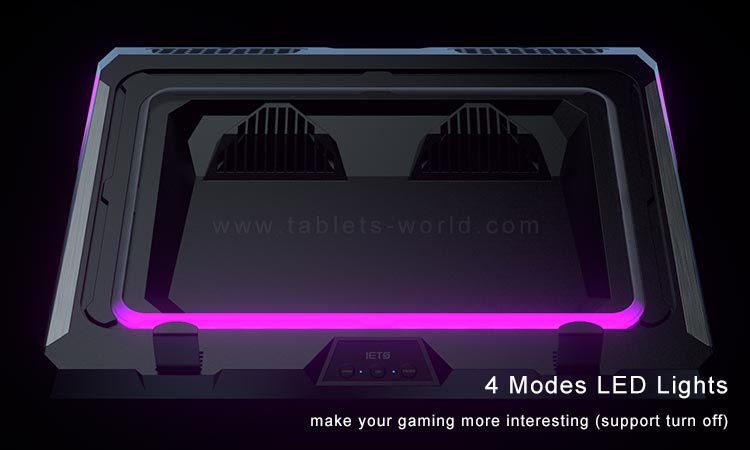 IETS GT300 laptop cooling pad supports 4 different LED lights themes