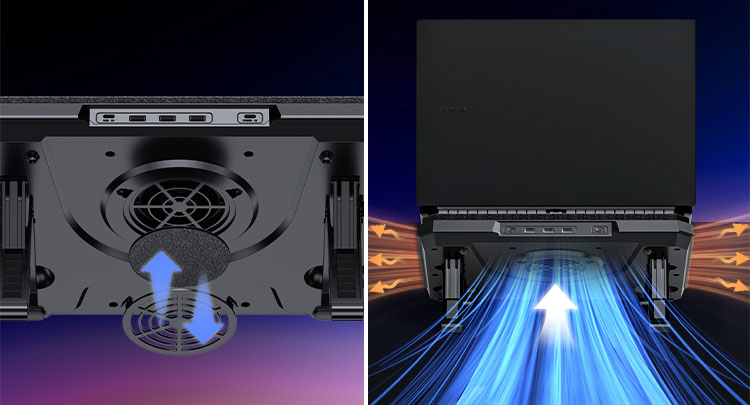 IETS GT350 laptop cooler comes with washable dust filter