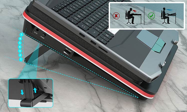 IETS GT500 has ergonomic design and supports up to 7 adjustable heights