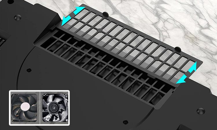 IETS GT500 cooling stand can effectively prevent the dust from entering the notebook