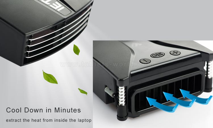 GT202 laptop cooler can extract the heat from inside the laptop
