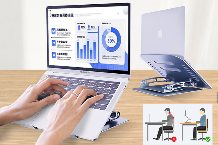 An ergonomic design laptop stand will make the usage of laptops be more comfortable