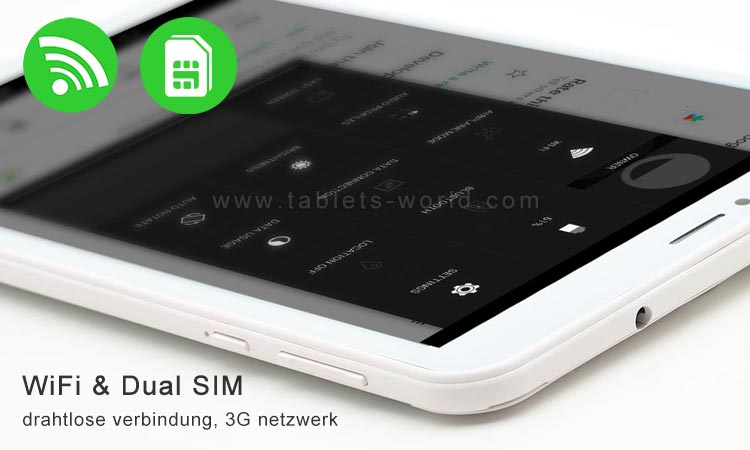 Das T8 Tab 8in Tablet unterstützt nicht nur WLAN, sondern verfügt auch über 2 SIM-Kartensteckplätze 