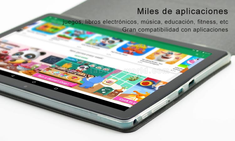 La tableta Android T106 10 Core tiene Google Play Store para acceder a miles de aplicaciones 
