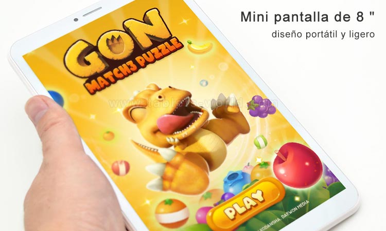 La tableta T8 Tab de 8 pulgadas tiene una pantalla de 8 pulgadas, portátil y liviana tamaño 