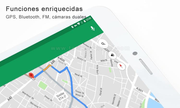 T8 Tab 8in es una tableta con GPS y es compatible con bluetooth fm cámaras duales 