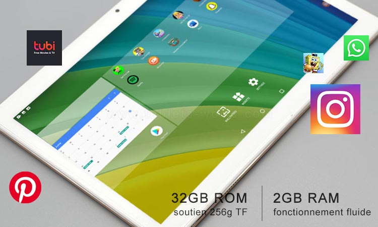 t101pro 9.0 Pie Pad prend en charge jusqu'à 256 Go de carte tf