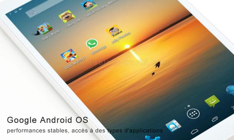 T8 Tab 8in exécute le système d'exploitation stable Google Android 4.4 KitKat