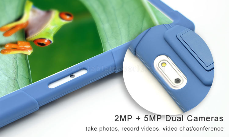 K10 Tab has a front 2MP and a rear 5MP cameras for video chat/conference