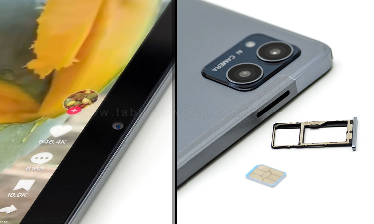 There is a front 5MP camera and a rear 13MP camera on the M10 tablet pc