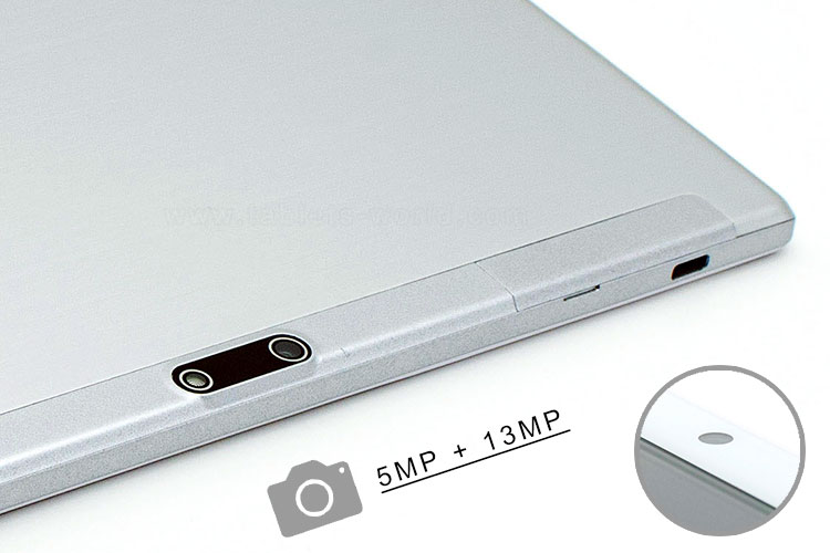 S10 Pro 10in has a front 5MP and a back 13MP dual cameras