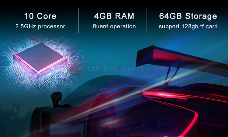 T106 tablet computer has 2.5ghz 10 core 64-bit cpu and 4GR RAM 64GB storage