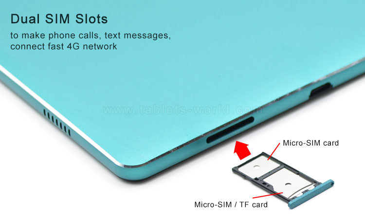 T106 10 Core tablet pc supports micro sim cards to make phone calls