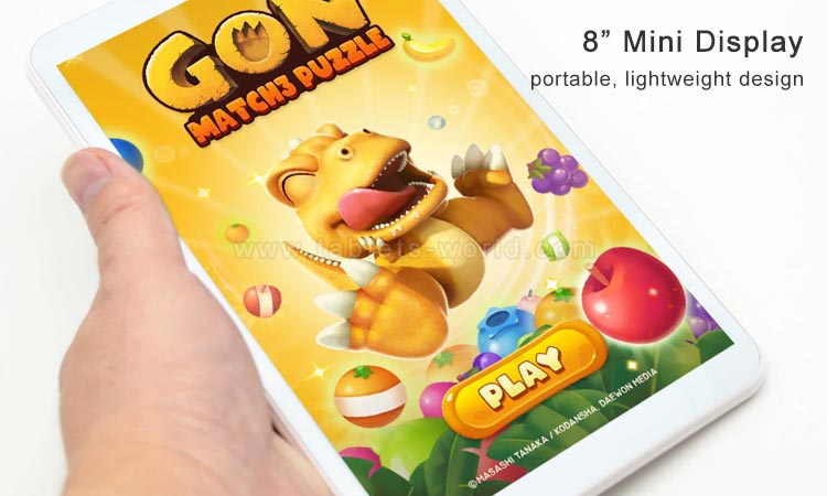 T8 Tab 8in tablet pc has a 8 inch display lightweight portable size