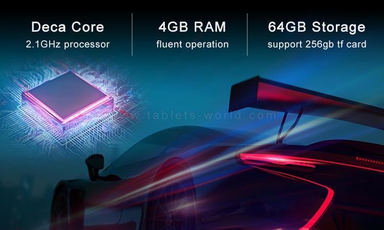 tx10 has a 4gb big ram and 64gb on-board storage and supports up to 256gb tf card