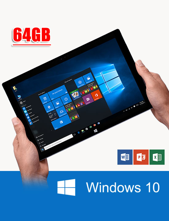 10.1 inch Intel CPU Windows 10 Tablet PC Office 2016 WiFi HDMI 64GB Bundle