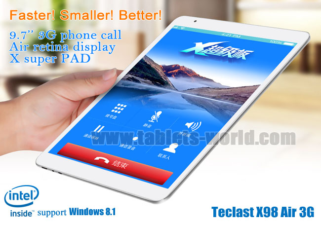9 7 Air Retina Display Phone Call Intel Super Pad Teclast X98 Air 3g Tablets World